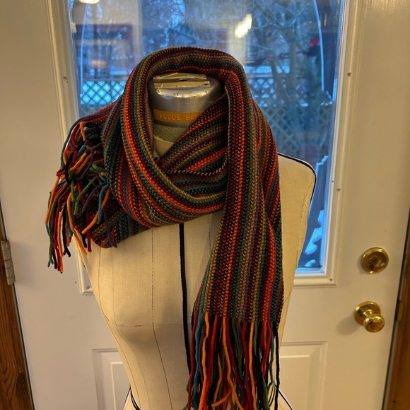 Johnston’s striped Scottish Wool Scarf - Picture 5 of 14